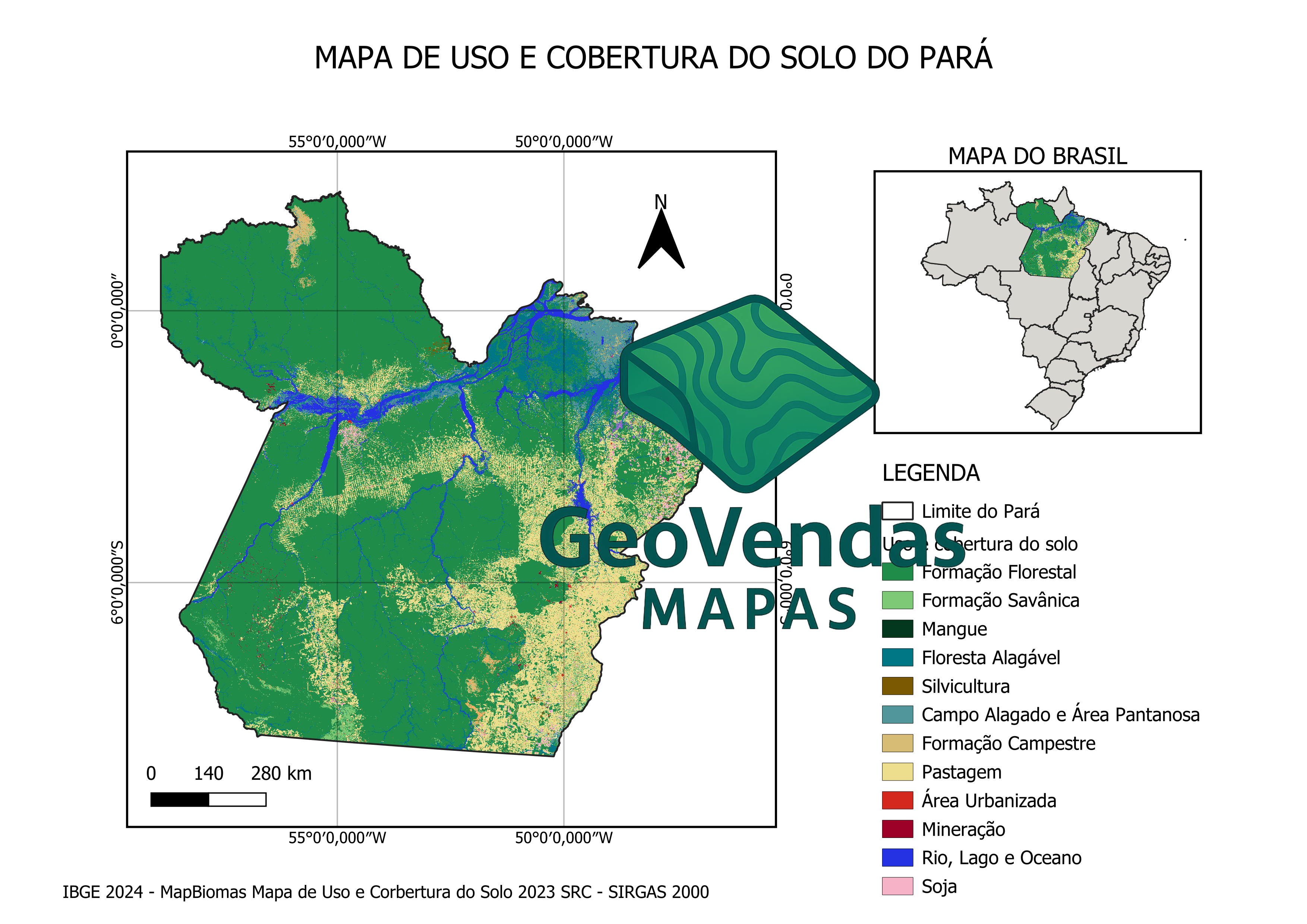 Mapa de Uso e Cobertura do Solo do Pará